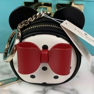 disney x kate spade new york minnie mouse coin purse black white polka dot